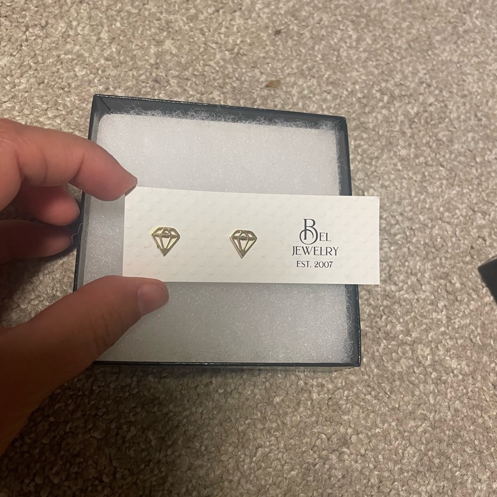 Gold ‘Diamond’ Earrings